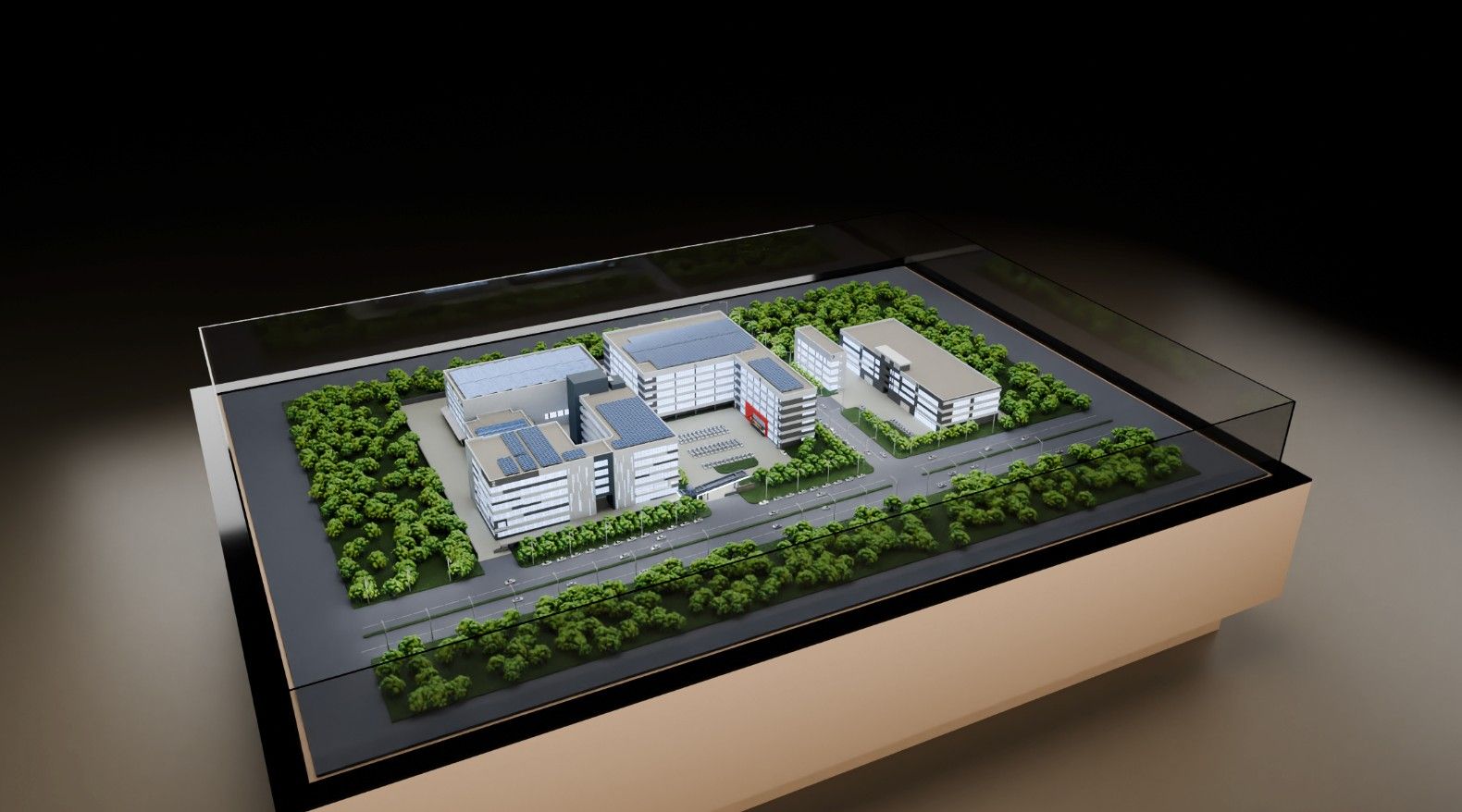 1:1000 campus scale model for the Transtek showroom