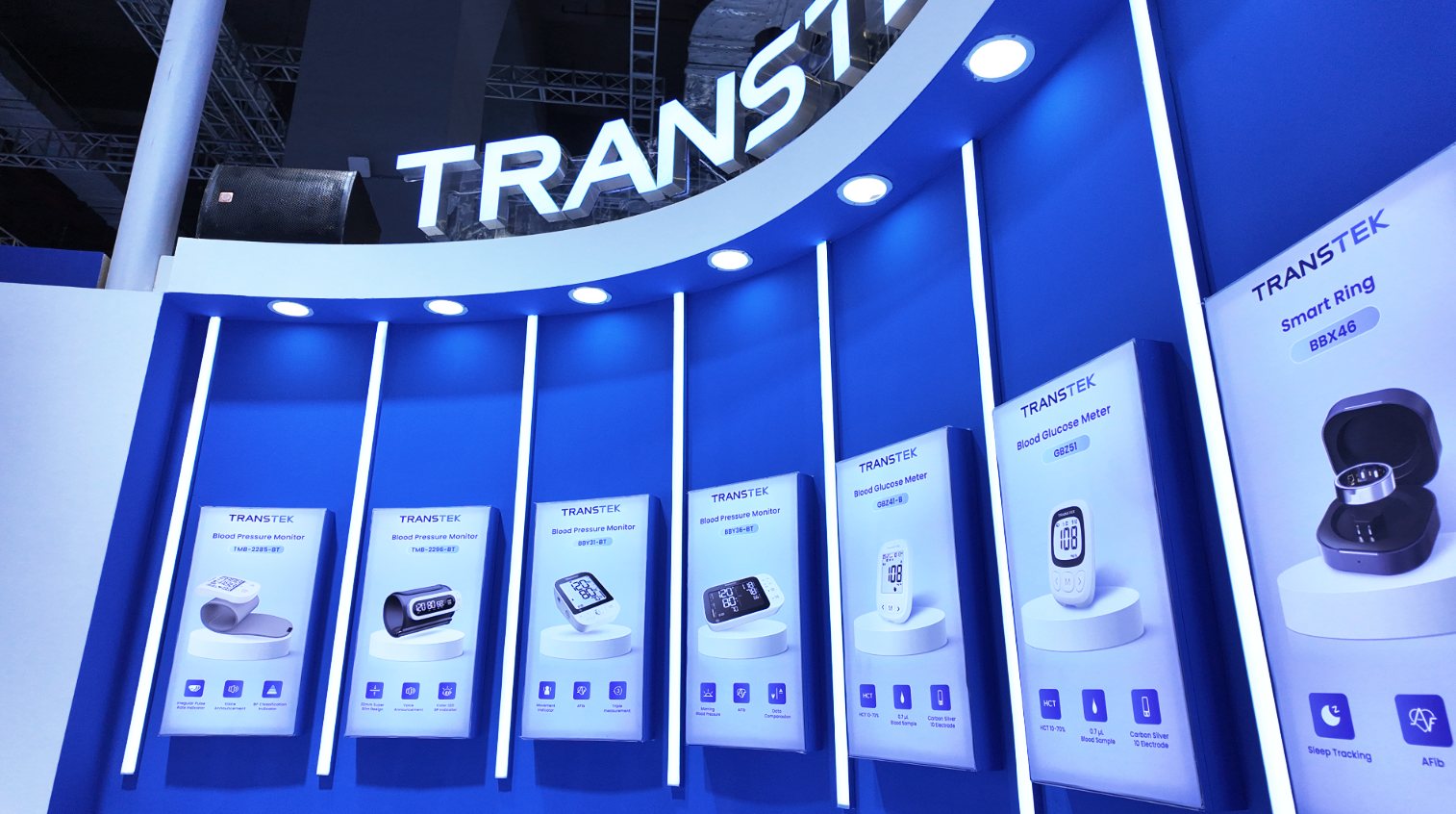 Transtek product wall as built at CMEF 2026
